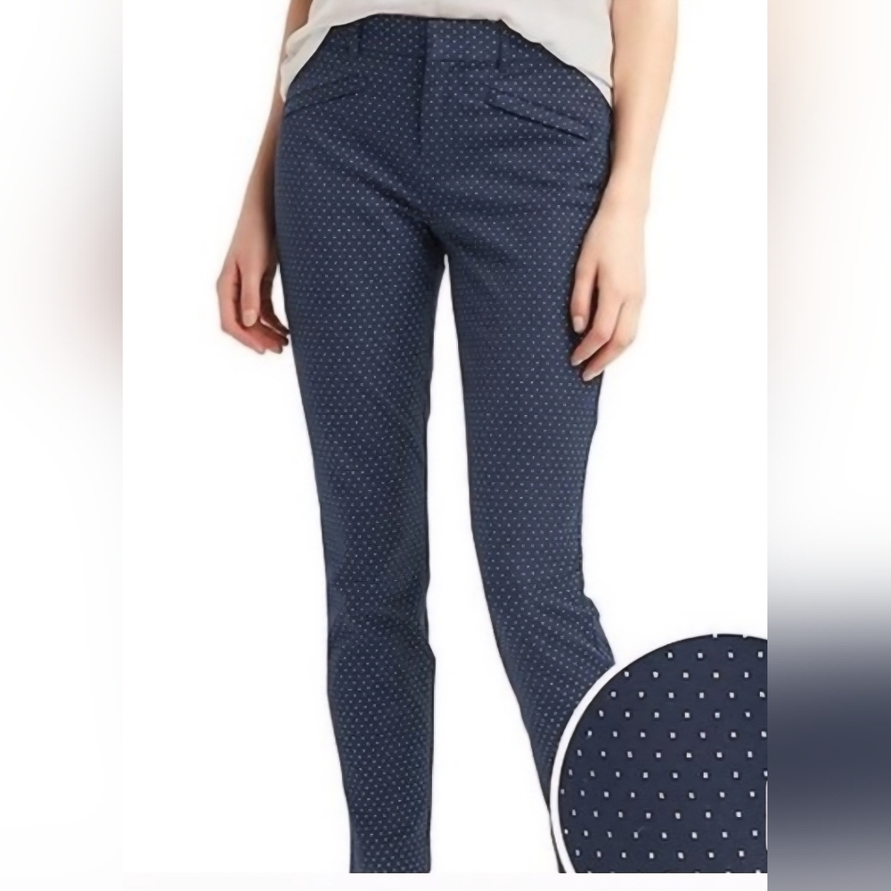 GAP Skinny Ankle Pants - Black with White Dots - Picture 4 of 9
